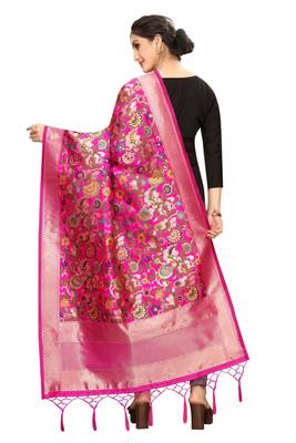 RaniPink Banarasi Silk Jacquard Woven Dupatta 2