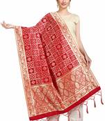 Red Banarasi Silk Jacquard Woven Dupatta