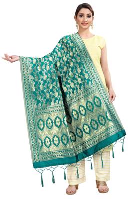 Rama Banarasi Silk Jacquard Woven Dupatta 1