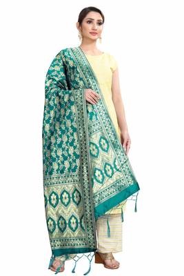 Rama Banarasi Silk Jacquard Woven Dupatta 3