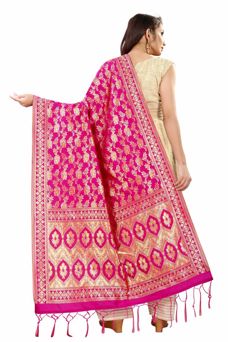Trendy Ranipink Pure Gaji Satin Silk Trendy Designer Party Wear Choli Lehenga With Ranipink Banarasi Jacquard Silk