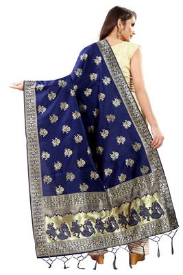 Blue Banarasi Silk Jacquard Woven Dupatta 2