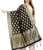 Black Banarasi Silk Jacquard Woven Dupatta