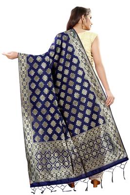 Blue Banarasi Silk Jacquard Woven Dupatta 2