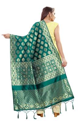 Rama Banarasi Silk Jacquard Woven Dupatta 2