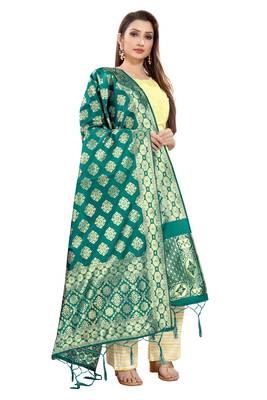 Rama Banarasi Silk Jacquard Woven Dupatta 3