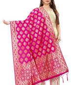 RaniPink Banarasi Silk Jacquard Woven Dupatta