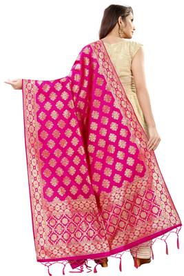 RaniPink Banarasi Silk Jacquard Woven Dupatta 2