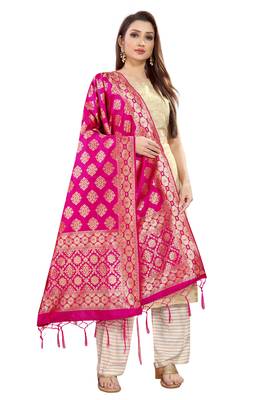 RaniPink Banarasi Silk Jacquard Woven Dupatta 3