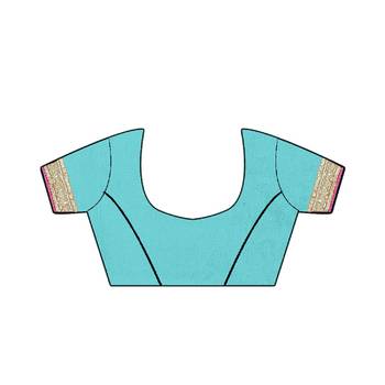 Sky blue embroidered net saree  5