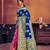 Blue woven banarasi silk saree with blouse