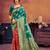 Green woven banarasi silk saree with blouse
