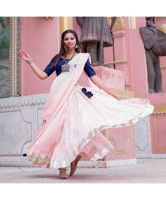 Peach Gota Lehenga Set With Dupatta (Set of 3) 1