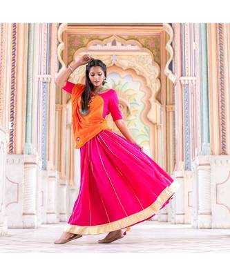 Pink Gota Lehenga Set With Dupatta (Set of 3) 1