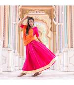 Pink Gota Lehenga Set With Dupatta (Set of 3)