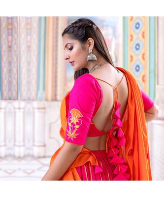 Pink Gota Lehenga Set With Dupatta (Set of 3) 3