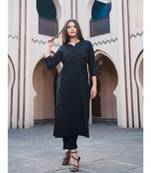 Black With Beads Kurta Pant Set (Set of 3)