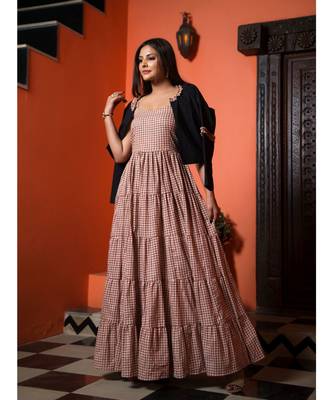 Checks Tier Dress With Jacket  (Set of 2) 1