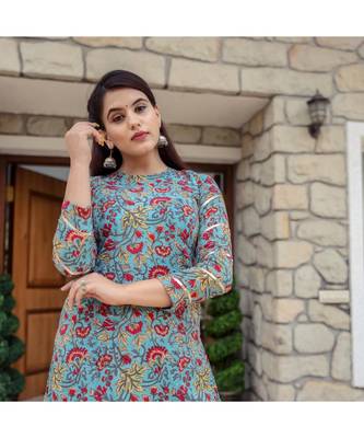 Blue Burst Kurta With Palazzo (Set of 2) 4