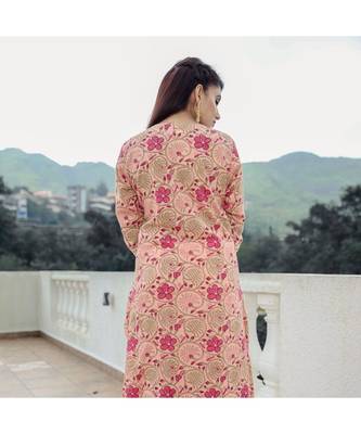 Peach Jaal Print With Gota Suit Set (Set of 2) 3