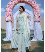 Green Kurta & Kali Sharara With Dupatta (Set of 3)