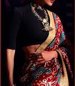 Malaika Arora Saree on Gota Zari with Digital Print and plain blouse Designer Saree 