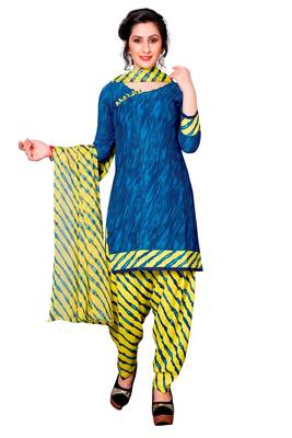 Blue printed crepe salwar 1