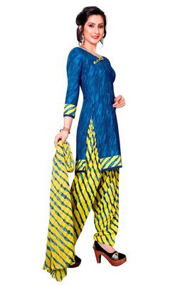Blue printed crepe salwar 2
