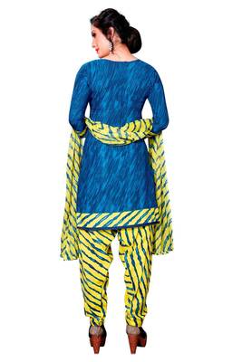 Blue printed crepe salwar 4
