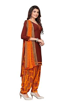 Brown printed crepe salwar 4