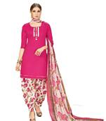 Pink printed crepe salwar