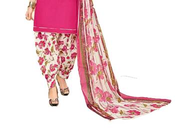 Pink printed crepe salwar 3