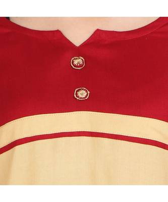 beige plain rayon kurti 4