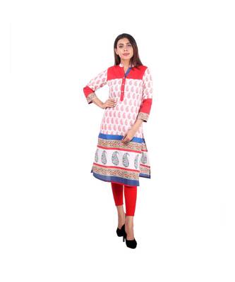 white plain rayon kurti 1
