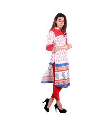 white plain rayon kurti 2