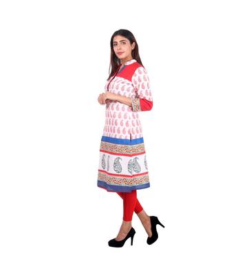 white plain rayon kurti 3