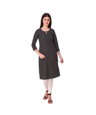 black plain rayon kurti 1