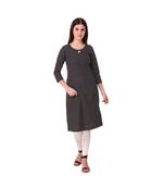 black plain rayon kurti
