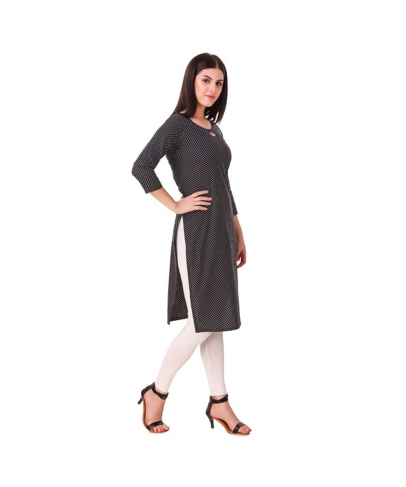 black plain rayon kurti