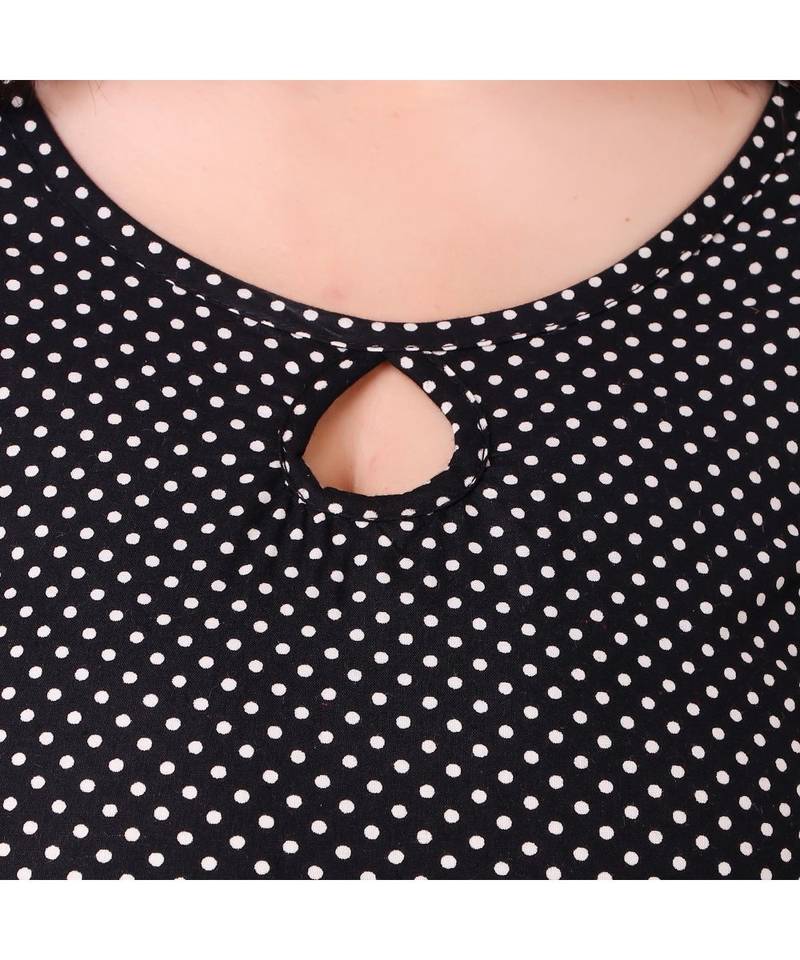 black plain rayon kurti