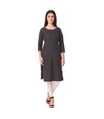 black plain rayon kurti