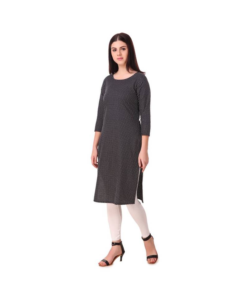 black plain rayon kurti