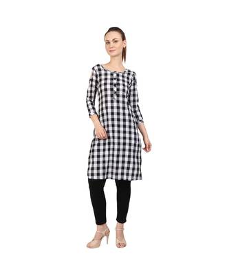 white plain rayon kurti 1