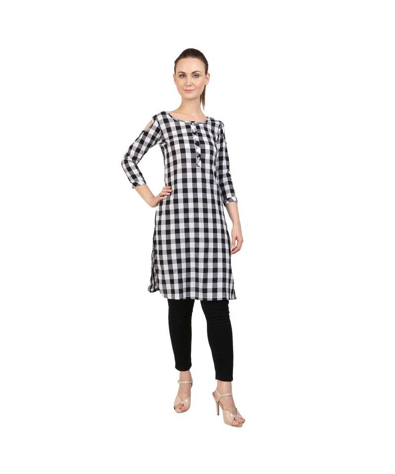white plain rayon kurti