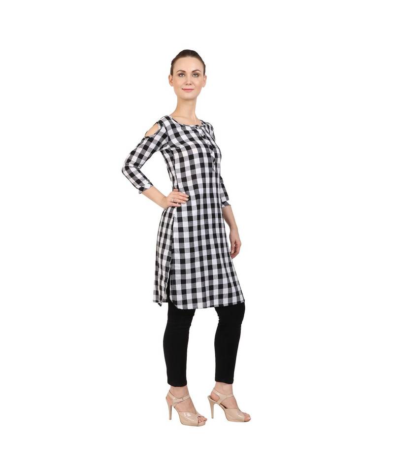 white plain rayon kurti