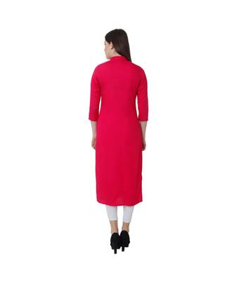 magenta plain rayon kurti 4