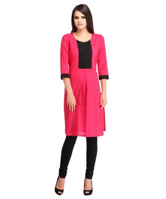 magenta plain rayon kurti 1