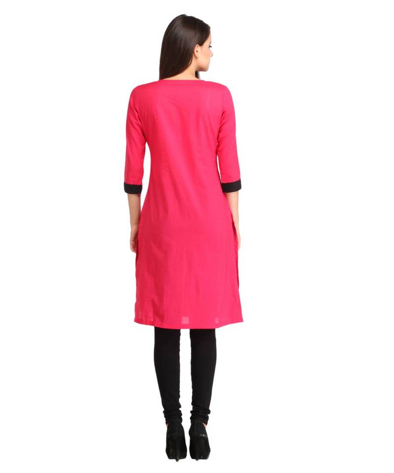 magenta plain rayon kurti