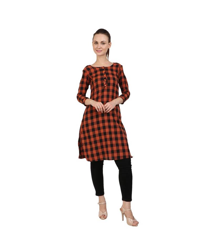 multicolor plain rayon kurti