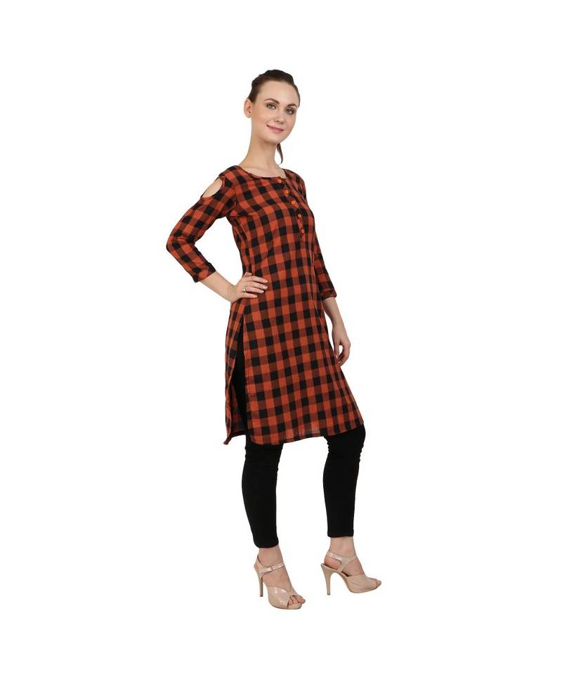 multicolor plain rayon kurti